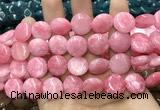 CCN5880 15 inches 15mm flat round candy jade beads Wholesale