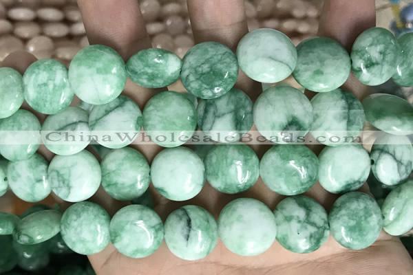 CCN5905 15 inches 15mm flat round candy jade beads Wholesale