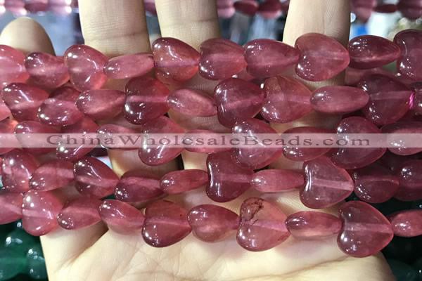 CCN5932 15 inches 12*12mm heart candy jade beads Wholesale