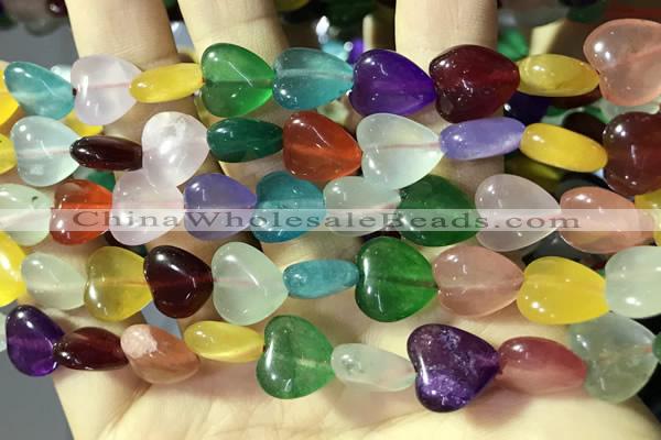 CCN5942 15 inches 12*12mm heart candy jade beads Wholesale