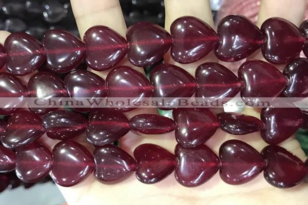CCN5953 15 inches 14*14mm heart candy jade beads Wholesale
