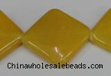 CCN605 15.5 inches 25*25mm diamond candy jade beads wholesale