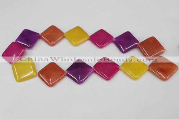 CCN608 15.5 inches 25*25mm diamond candy jade beads wholesale