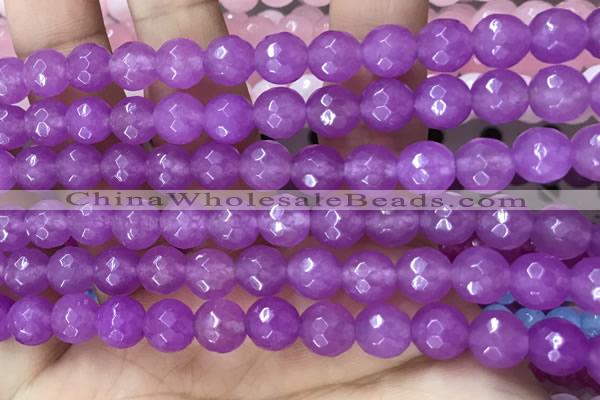 CCN6306 15.5 inches 8mm faceted round candy jade beads Wholesale