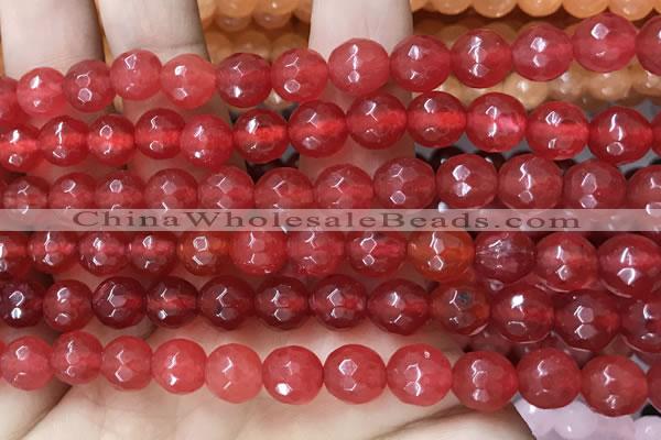 CCN6307 15.5 inches 8mm faceted round candy jade beads Wholesale