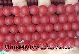 CCN6361 15.5 inches 6mm, 8mm, 10mm & 12mm round matte candy jade beads