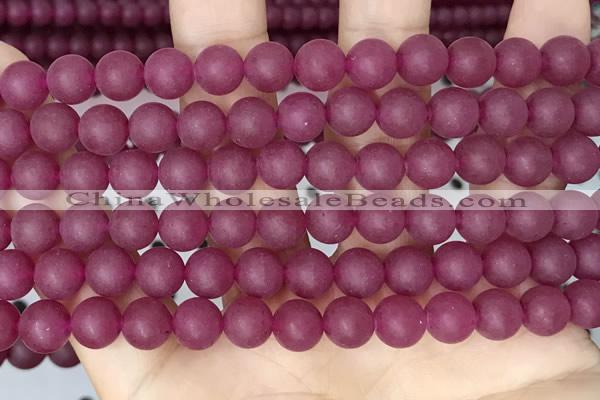 CCN6371 15.5 inches 6mm, 8mm, 10mm & 12mm round matte candy jade beads