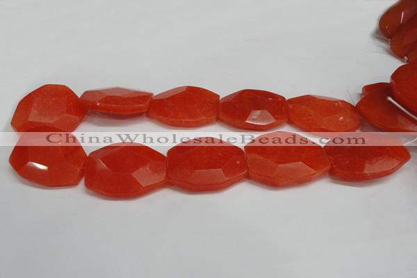 CCN692 15.5 inches 30*40mm faceted octagonal candy jade beads