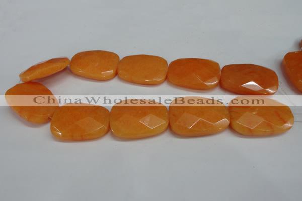 CCN700 15.5 inches 30*40mm faceted trapezoid candy jade beads