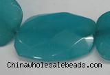 CCN710 15.5 inches 30*40mm faceted trapezoid candy jade beads