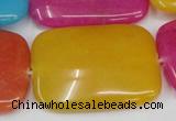 CCN731 15.5 inches 25*35mm rectangle candy jade beads wholesale