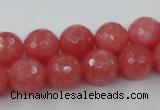 CCN787 15.5 inches 8mm faceted round candy jade beads wholesale