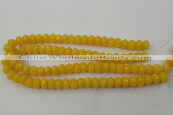 CCN908 15.5 inches 9*12mm faceted rondelle candy jade beads