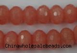 CCN918 15.5 inches 10*14mm faceted rondelle candy jade beads