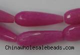 CCN982 15.5 inches 10*30mm faceted teardrop candy jade beads