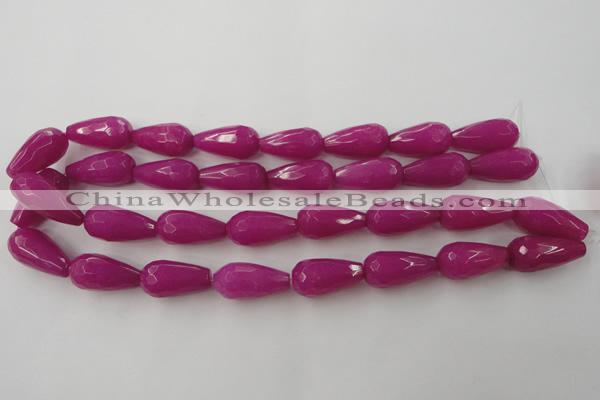 CCN989 15.5 inches 13*25mm faceted teardrop candy jade beads