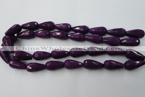 CCN991 15.5 inches 13*25mm faceted teardrop candy jade beads