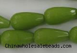 CCN997 15.5 inches 13*25mm faceted teardrop candy jade beads