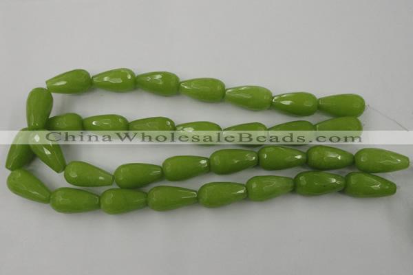 CCN997 15.5 inches 13*25mm faceted teardrop candy jade beads