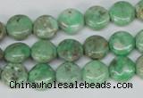 CCO110 15.5 inches 10mm flat round dyed natural chrysotine beads