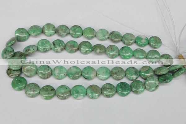 CCO112 15.5 inches 16mm flat round dyed natural chrysotine beads