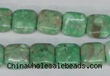 CCO113 15.5 inches 10*10mm square dyed natural chrysotine beads