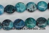CCO175 15.5 inches 12mm flat round dyed natural chrysotine beads
