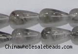 CCQ104 15.5 inches 10*20mm teardrop cloudy quartz beads wholesale