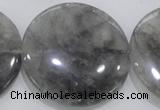 CCQ124 15.5 inches 50mm coin cloudy quartz beads wholesale