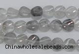 CCQ125 15.5 inches 8mm twisted coin cloudy quartz beads wholesale