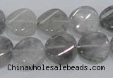 CCQ128 15.5 inches 15mm twisted coin cloudy quartz beads wholesale