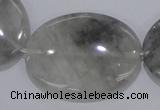 CCQ150 15.5 inches 30*40mm oval cloudy quartz beads wholesale