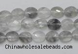 CCQ151 15.5 inches 7*9mm faceted oval cloudy quartz beads wholesale