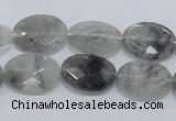 CCQ154 15.5 inches 13*18mm faceted oval cloudy quartz beads wholesale