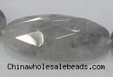 CCQ159 15.5 inches 25*50mm faceted oval cloudy quartz beads wholesale