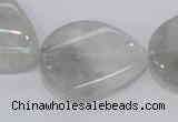 CCQ171 15.5 inches 22*30mm twisted flat teardrop cloudy quartz beads