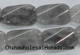 CCQ182 15.5 inches 18*25mm twisted rectangle cloudy quartz beads