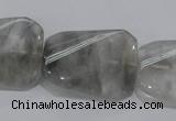 CCQ183 15.5 inches 24*30mm twisted rectangle cloudy quartz beads