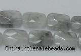 CCQ187 15.5 inches 14*18mm faceted rectangle cloudy quartz beads