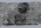 CCQ200 15.5 inches 15*15mm faceted square cloudy quartz beads