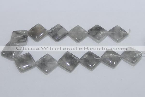 CCQ205 15.5 inches 25*25mm diamond cloudy quartz beads wholesale