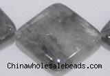 CCQ206 15.5 inches 40*40mm diamond cloudy quartz beads wholesale