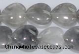 CCQ223 15.5 inches 20*20mm heart cloudy quartz beads wholesale