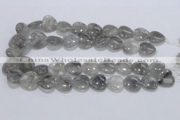 CCQ223 15.5 inches 20*20mm heart cloudy quartz beads wholesale