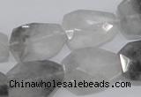 CCQ226 15.5 inches 16*22mm faceted freeform cloudy quartz beads