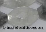 CCQ228 15.5 inches 22*35mm faceted freeform cloudy quartz beads