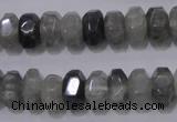 CCQ237 15.5 inches 8*12mm faceted rondelle cloudy quartz beads