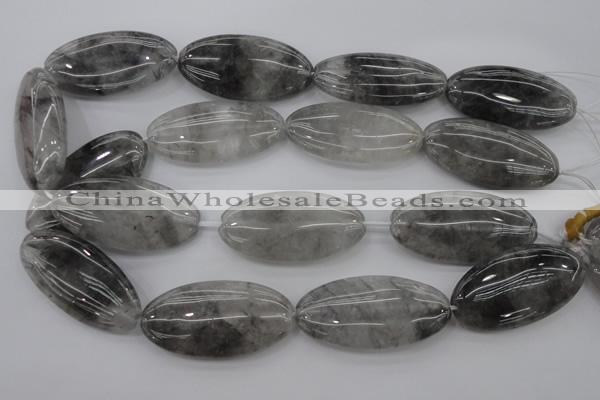 CCQ246 15.5 inches 25*50mm oval cloudy quartz beads wholesale