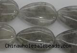 CCQ256 15.5 inches 20*30mm flat teardrop cloudy quartz beads