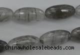 CCQ292 15.5 inches 10*20mm faceted rice cloudy quartz beads